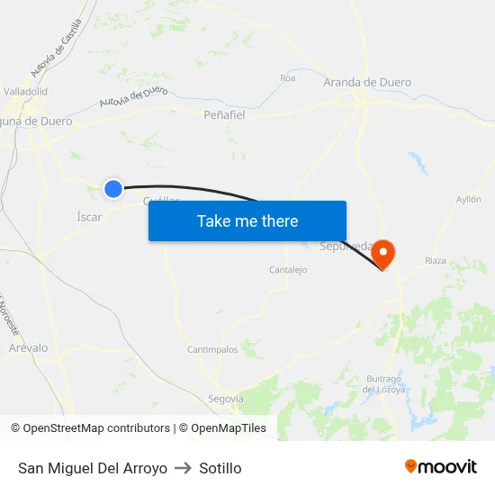 San Miguel Del Arroyo to Sotillo map