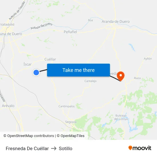 Fresneda De Cuéllar to Sotillo map