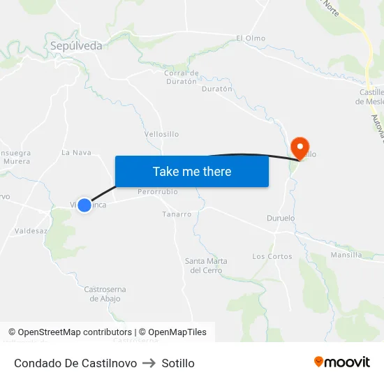 Condado De Castilnovo to Sotillo map