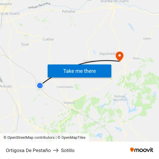 Ortigosa De Pestaño to Sotillo map