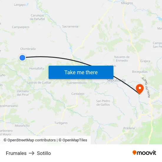 Frumales to Sotillo map