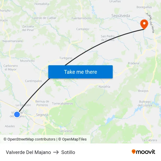 Valverde Del Majano to Sotillo map