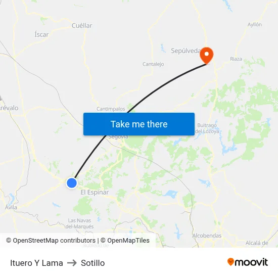 Ituero Y Lama to Sotillo map