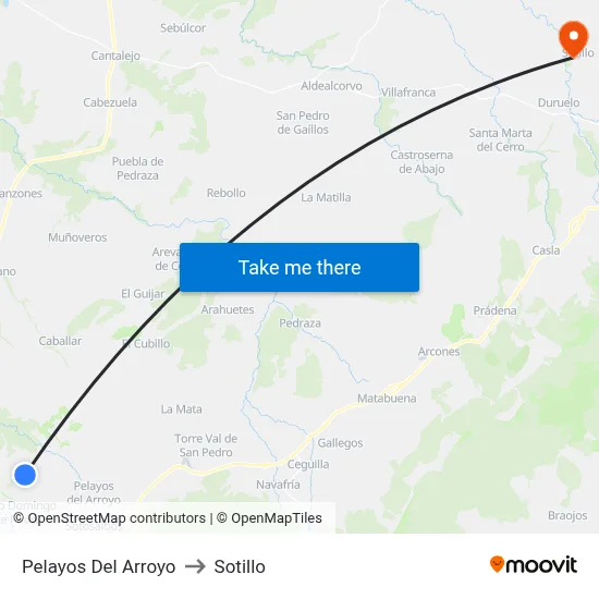 Pelayos Del Arroyo to Sotillo map