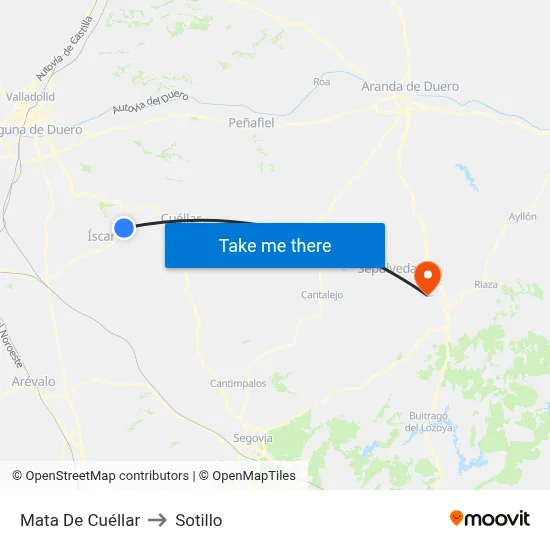 Mata De Cuéllar to Sotillo map