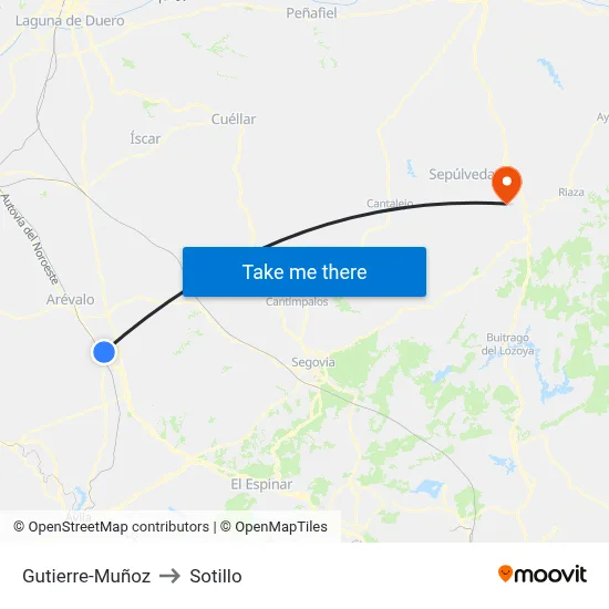 Gutierre-Muñoz to Sotillo map