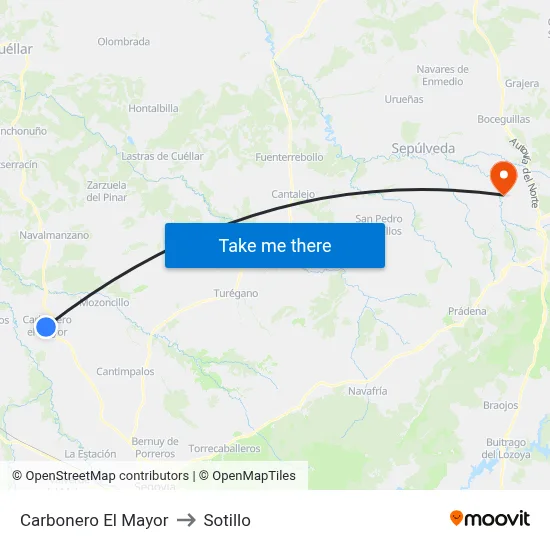 Carbonero El Mayor to Sotillo map