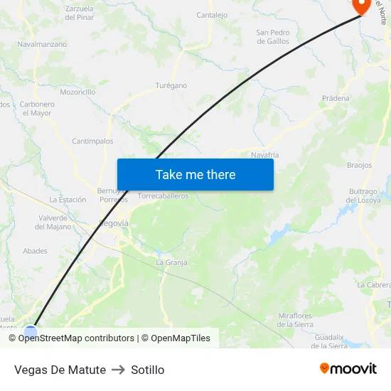 Vegas De Matute to Sotillo map