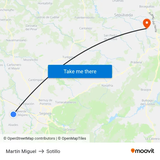 Martín Miguel to Sotillo map