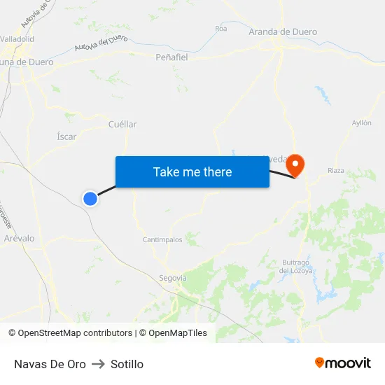 Navas De Oro to Sotillo map