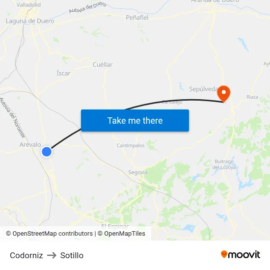 Codorniz to Sotillo map