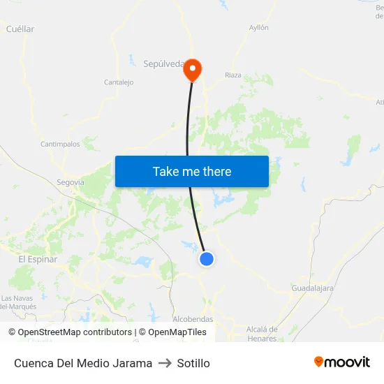 Cuenca Del Medio Jarama to Sotillo map