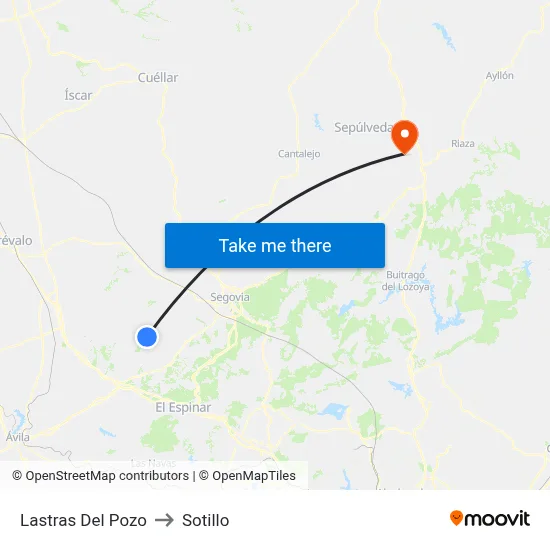 Lastras Del Pozo to Sotillo map