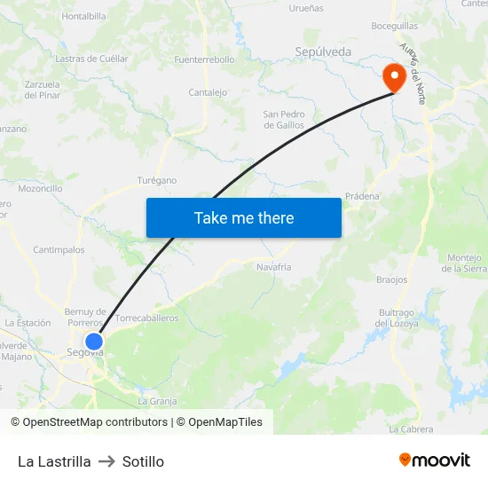 La Lastrilla to Sotillo map