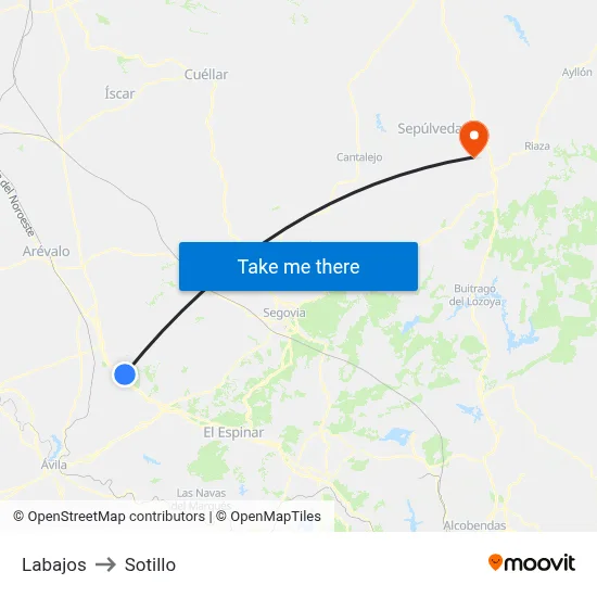 Labajos to Sotillo map