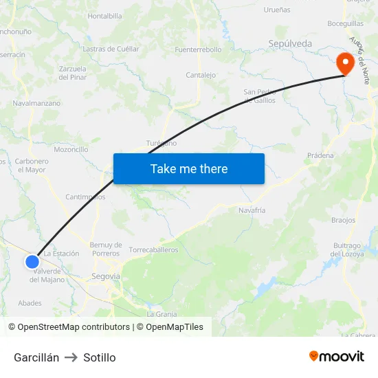 Garcillán to Sotillo map