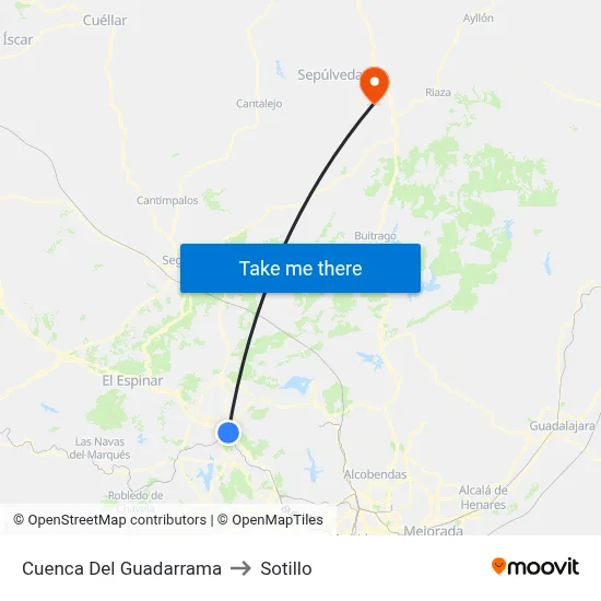 Cuenca Del Guadarrama to Sotillo map