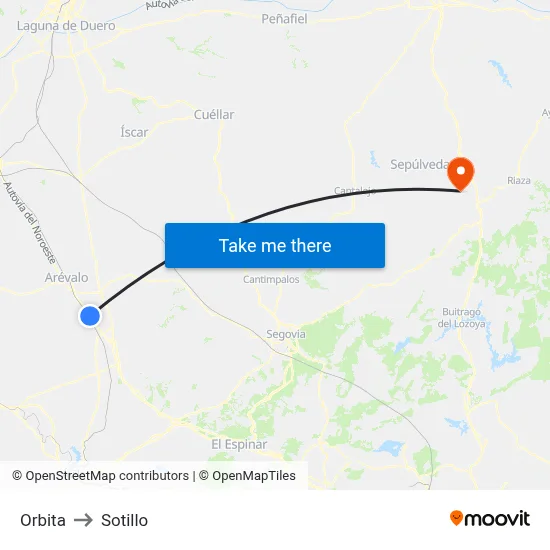 Orbita to Sotillo map