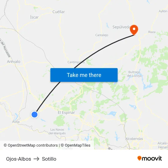 Ojos-Albos to Sotillo map