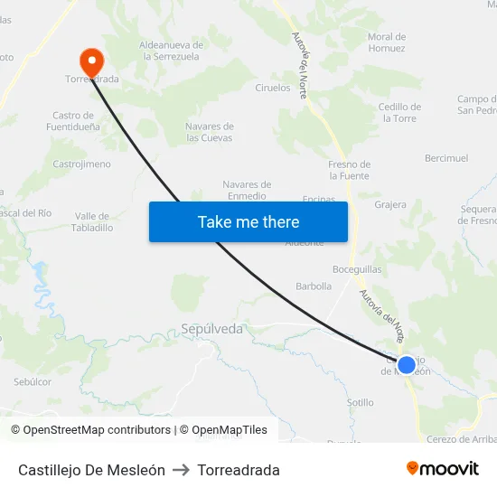 Castillejo De Mesleón to Torreadrada map