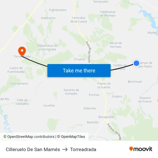 Cilleruelo De San Mamés to Torreadrada map