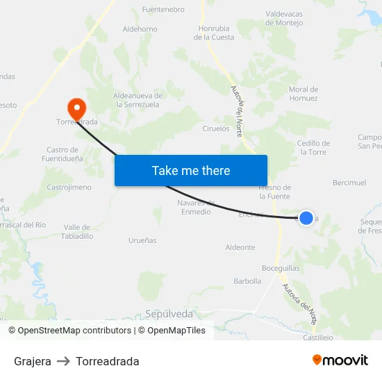 Grajera to Torreadrada map