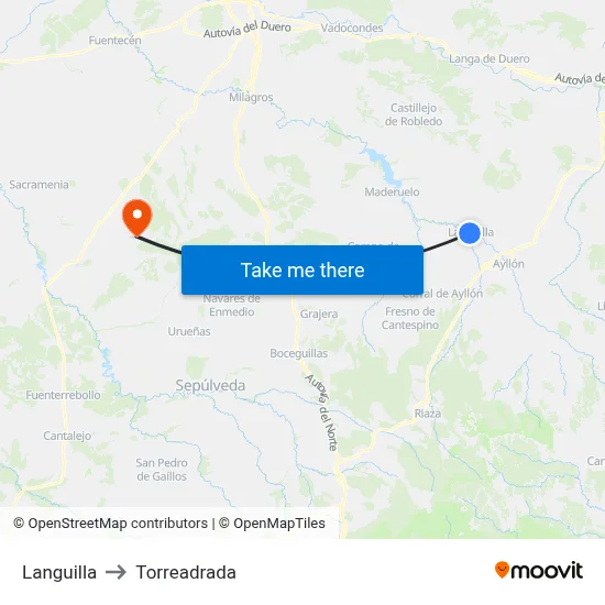 Languilla to Torreadrada map