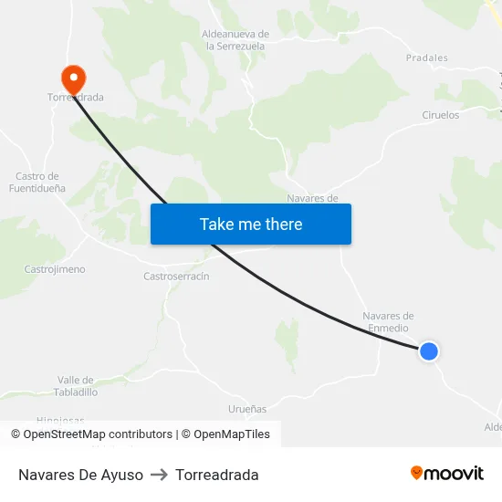 Navares De Ayuso to Torreadrada map