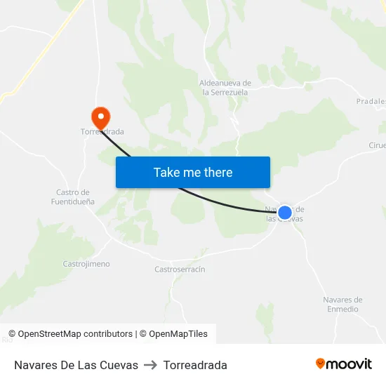 Navares De Las Cuevas to Torreadrada map