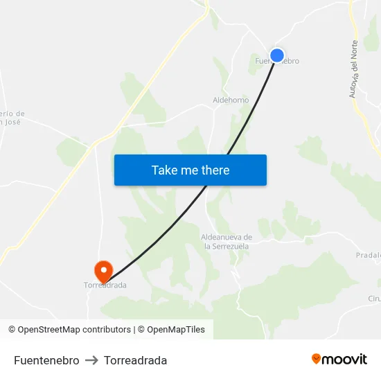 Fuentenebro to Torreadrada map