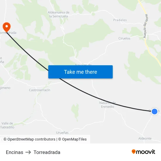 Encinas to Torreadrada map