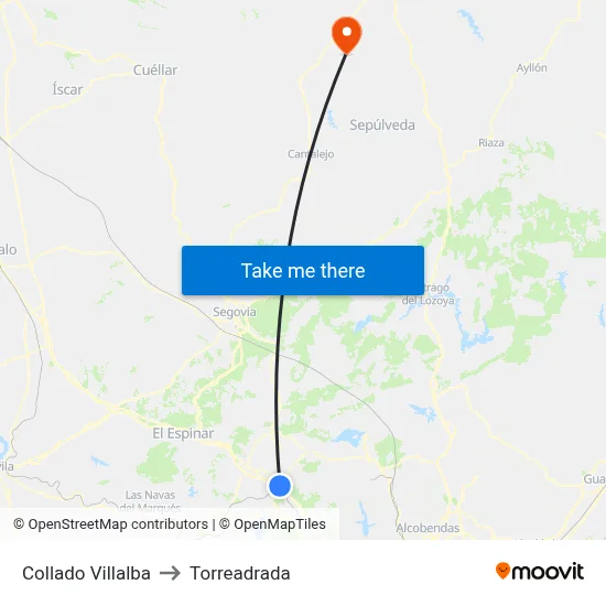 Collado Villalba to Torreadrada map