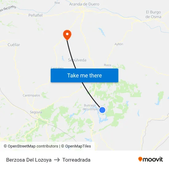 Berzosa Del Lozoya to Torreadrada map