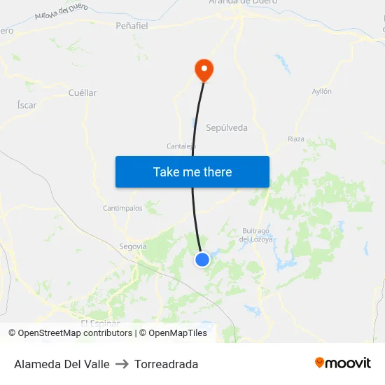 Alameda Del Valle to Torreadrada map