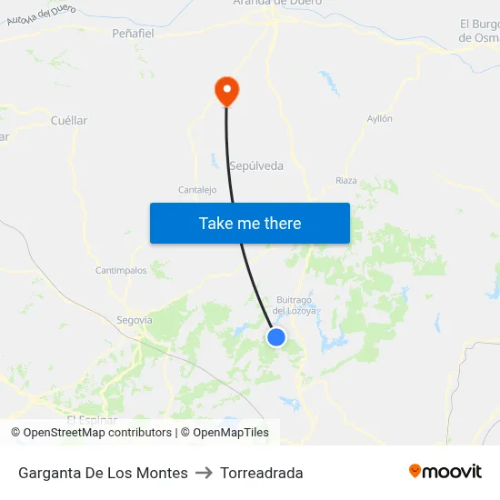 Garganta De Los Montes to Torreadrada map