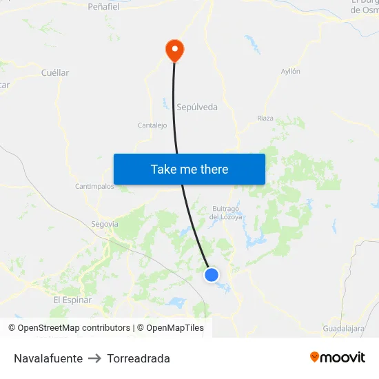 Navalafuente to Torreadrada map