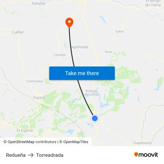 Redueña to Torreadrada map