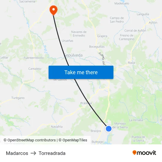 Madarcos to Torreadrada map