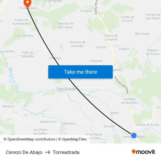 Cerezo De Abajo to Torreadrada map
