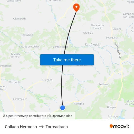 Collado Hermoso to Torreadrada map