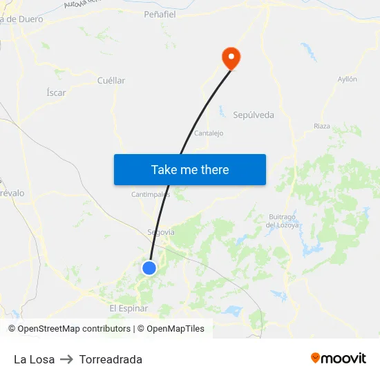 La Losa to Torreadrada map