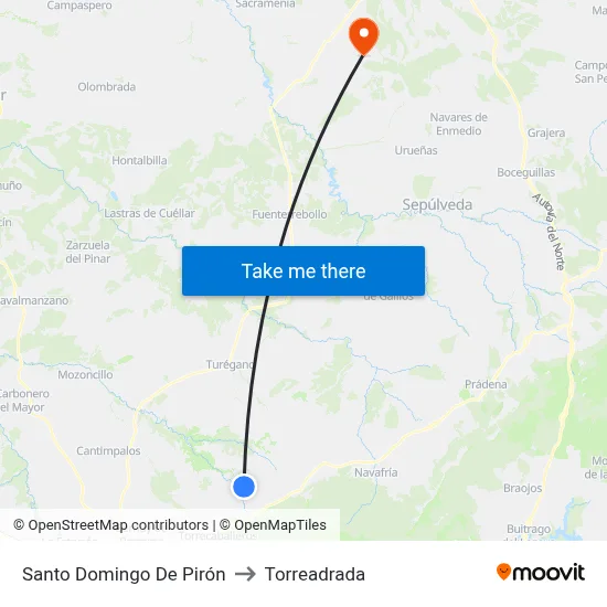 Santo Domingo De Pirón to Torreadrada map