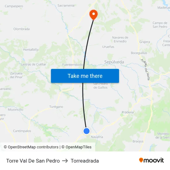 Torre Val De San Pedro to Torreadrada map