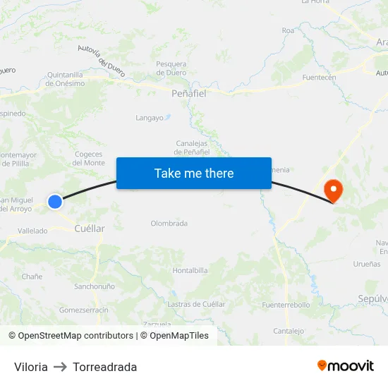 Viloria to Torreadrada map