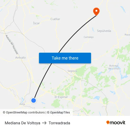 Mediana De Voltoya to Torreadrada map