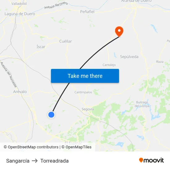 Sangarcía to Torreadrada map