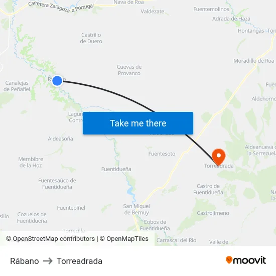 Rábano to Torreadrada map