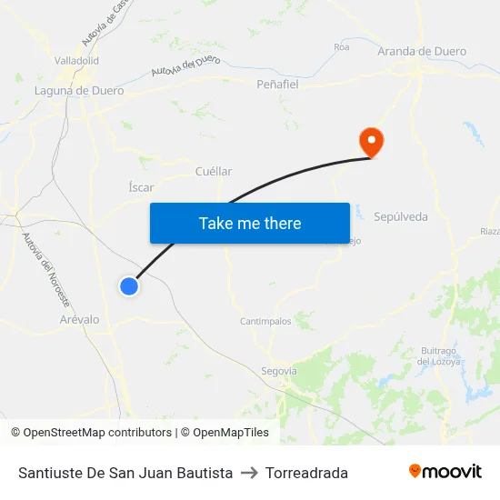 Santiuste De San Juan Bautista to Torreadrada map