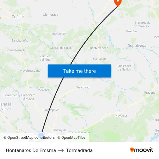 Hontanares De Eresma to Torreadrada map