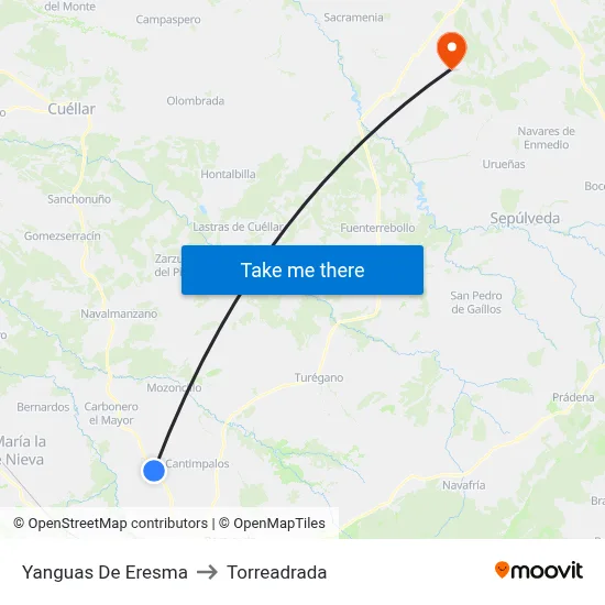 Yanguas De Eresma to Torreadrada map